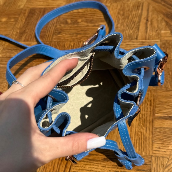 Crossbody Bag | Small Blue Bucket Bag - Picture 4 of 4
